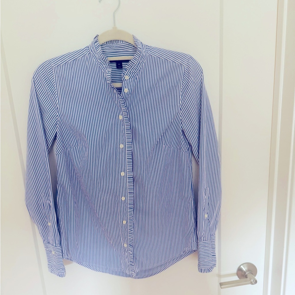 J. Crew Navy Striped Casual Button-Down Shirt - Picture 7 of 8